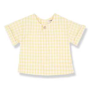 1+ in the family - Santorini Vichy Seersucker Shirt | Pale Yellow
