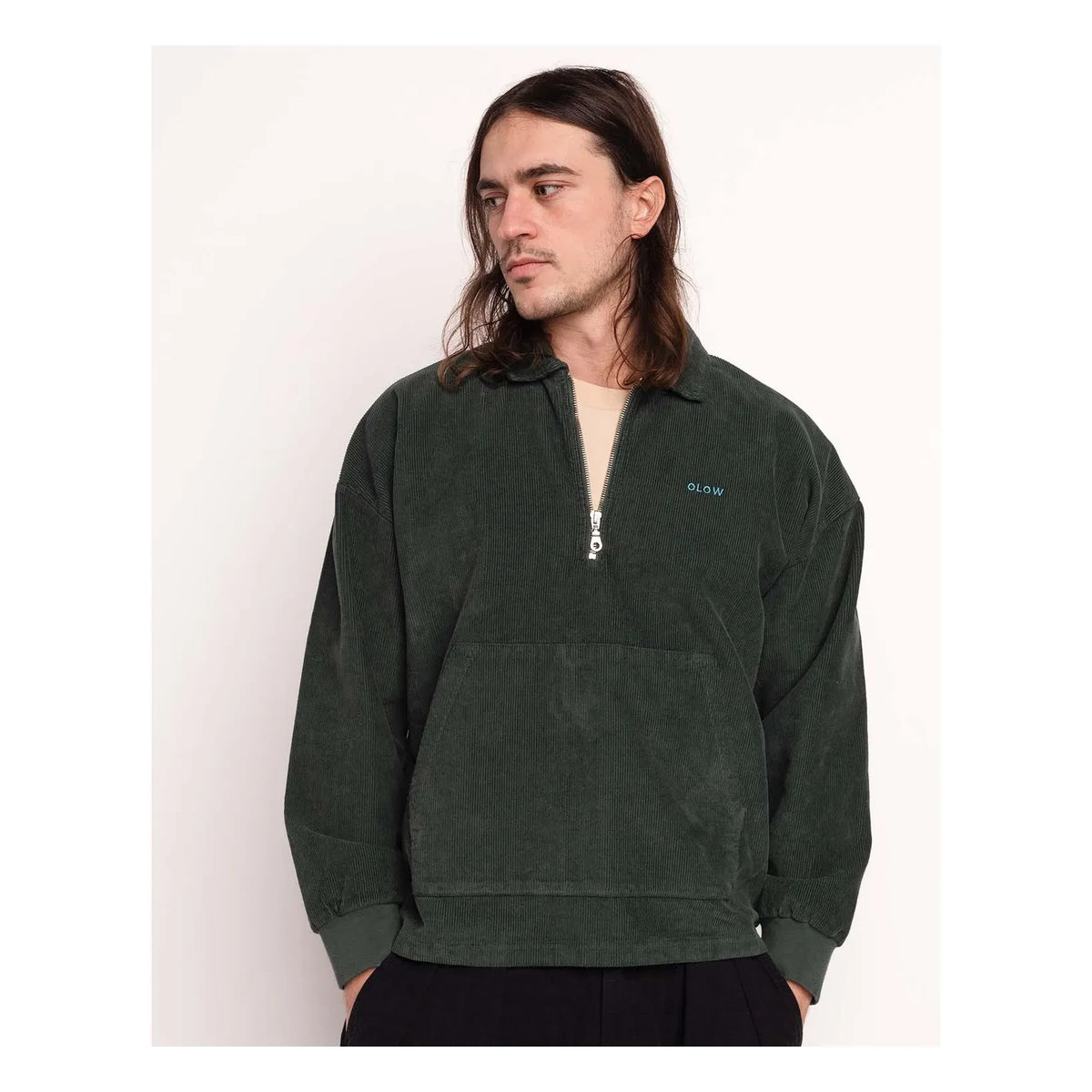 Olow - Manso Half-Zip Sweatshirt | Dark Green