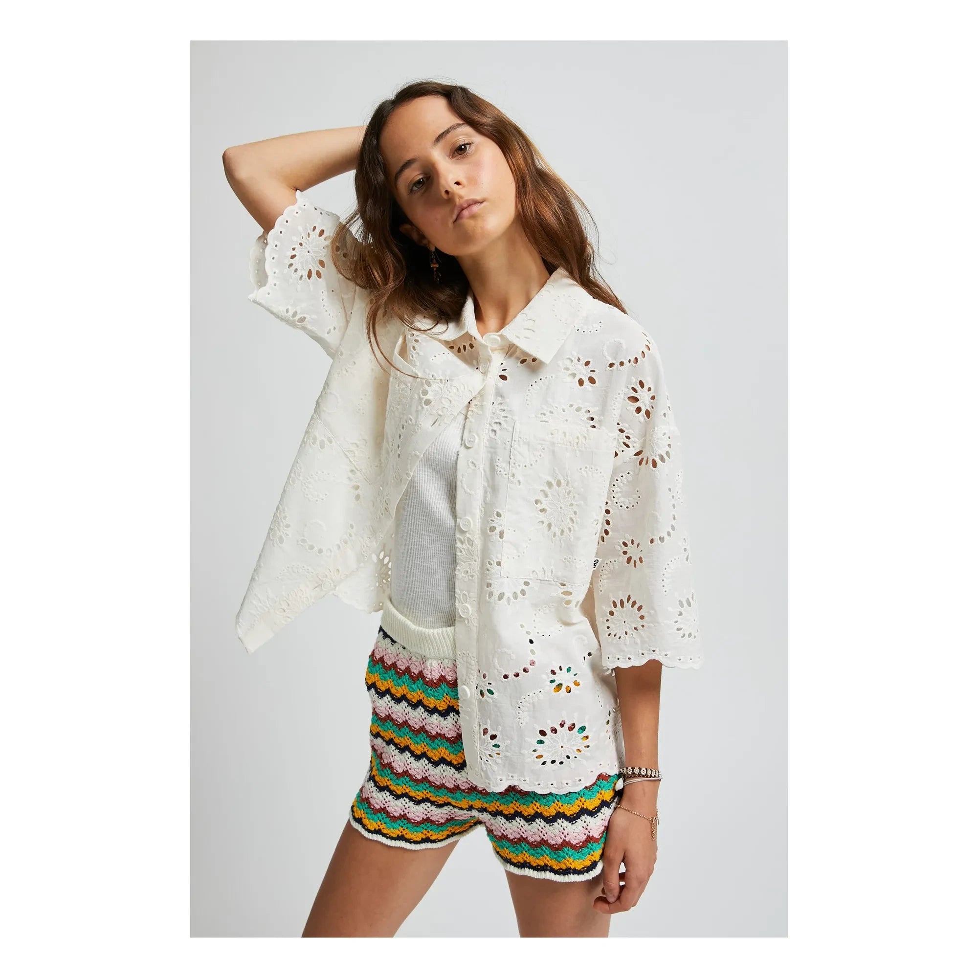 Indee - Valbelle Embroidered Shirt | White