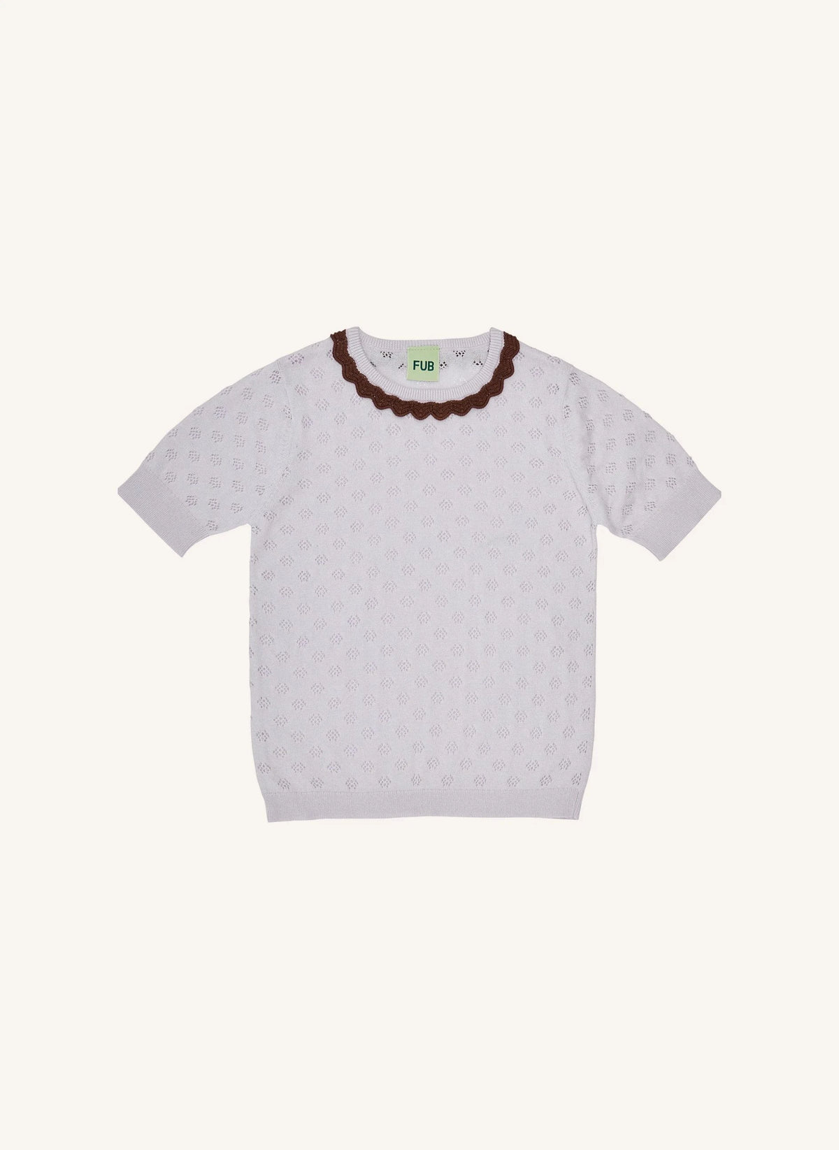 FUB - Organic Cotton Pointelle Sweater | Lilac
