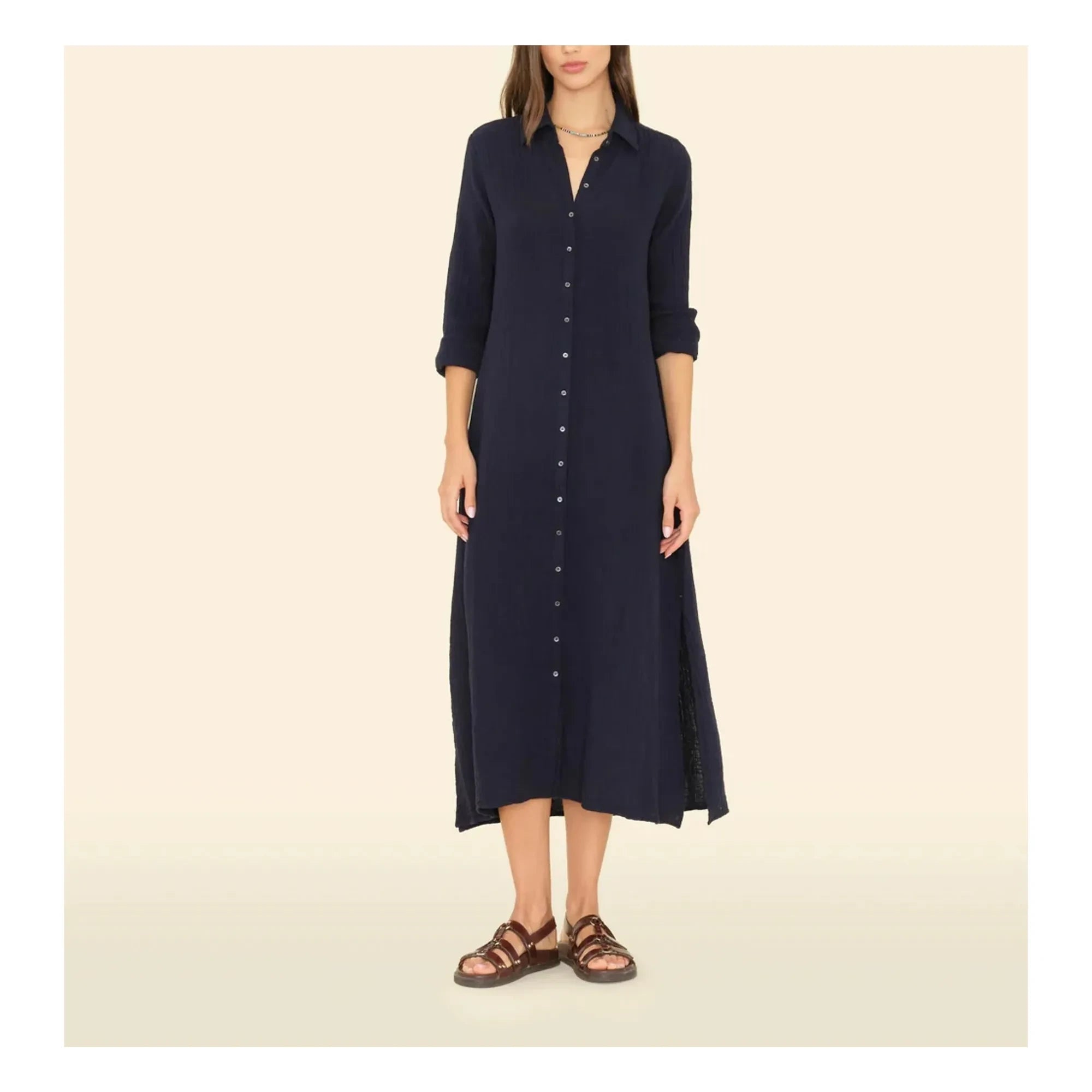 Xirena - Boden Cotton Gauze Dress | Dark Blue