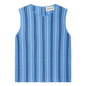 Bompard - Blue Linen, Cotton, and Silk Striped Sweater