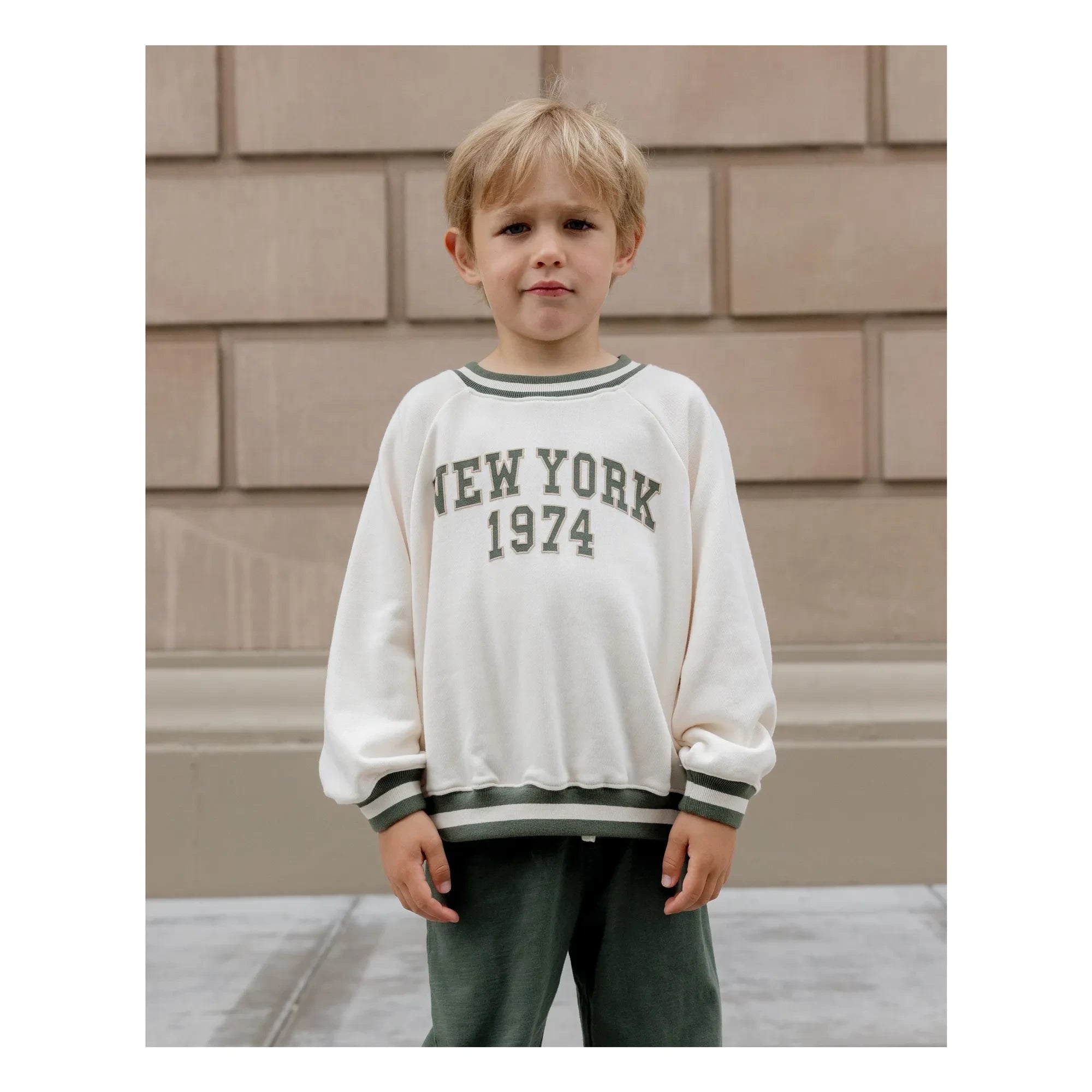 Rylee + Cru - Raglan Sweat New York Mini | Ivory