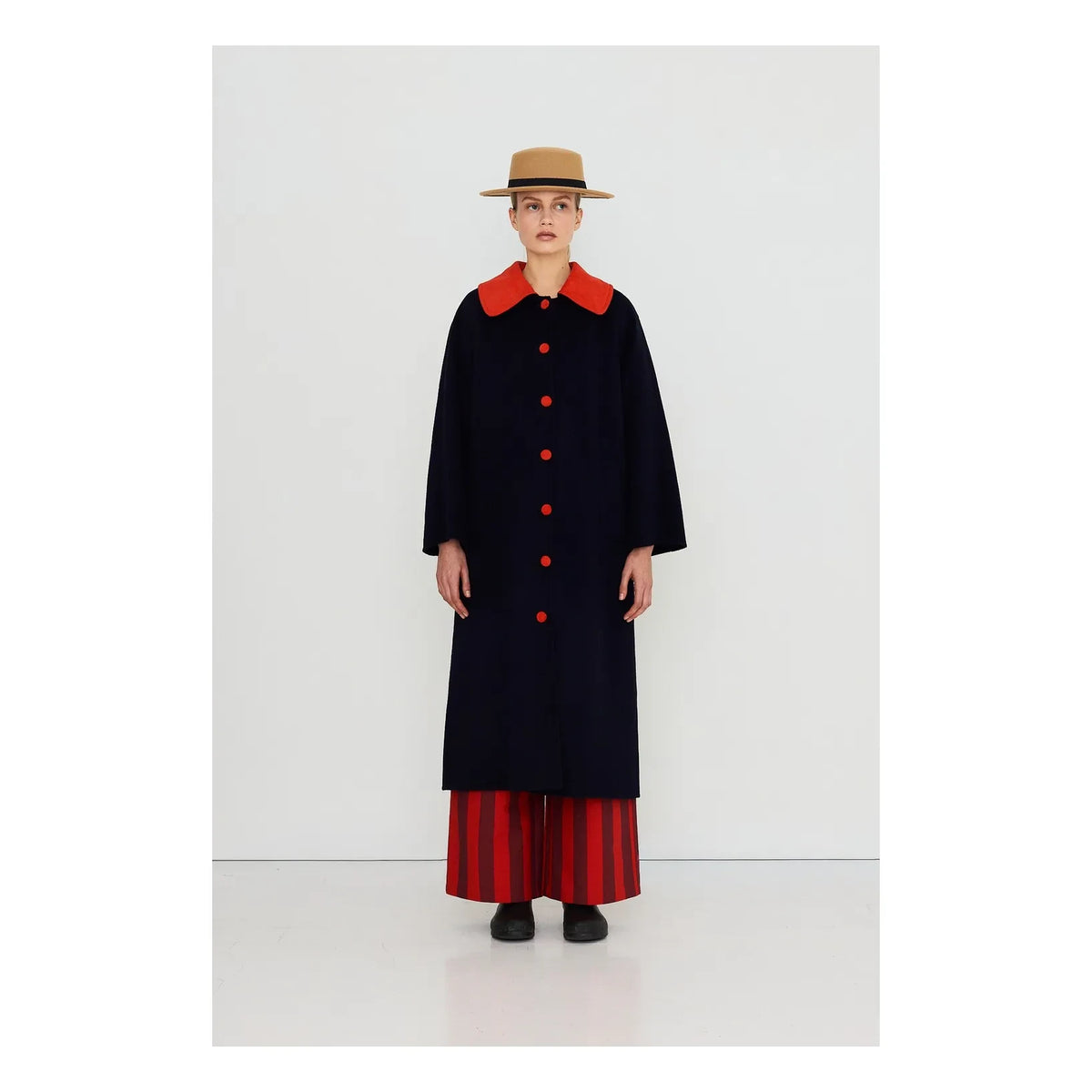 The Tiny Big Sister - Long Wool Coat | Navy