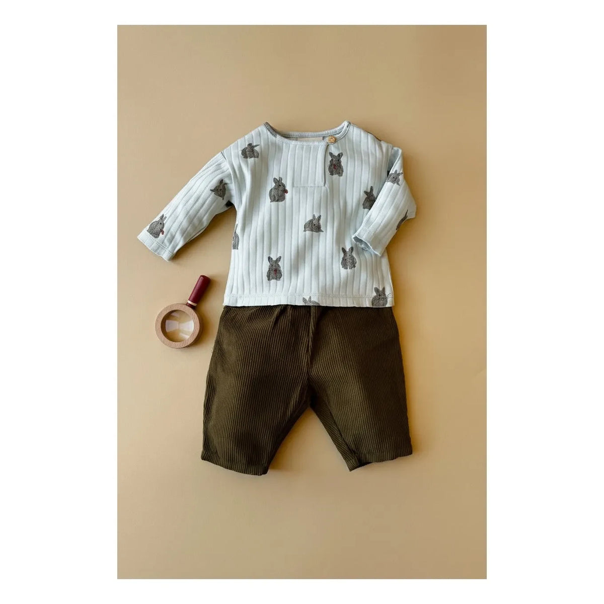 Studio Bohème - Organic Cotton Ribbed Corduroy Carrott Pants | Olive