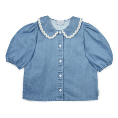 Mipounet - Denim Blouse Claudine Louise | Light Blue