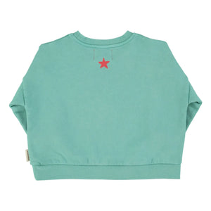 Piupiuchick - Peace organik pamuk sweatshirt | Turkuaz