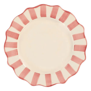 Anna + Nina - Striped plate - 27 cm | Pink