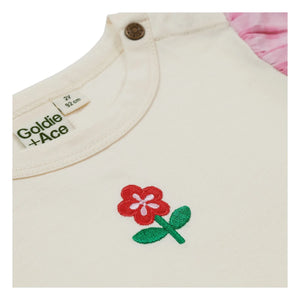 Goldie + Ace - Vichy Balloon Sleeve T-shirt | Cream