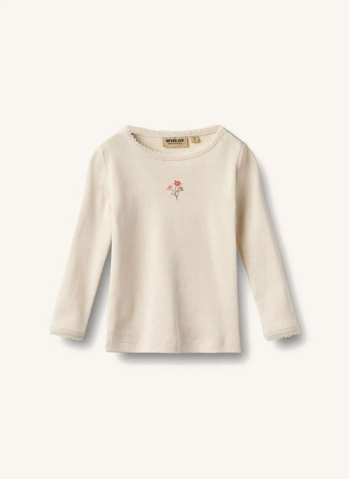 Wheat - Belis Fleur organic cotton T-Shirt | Ivory