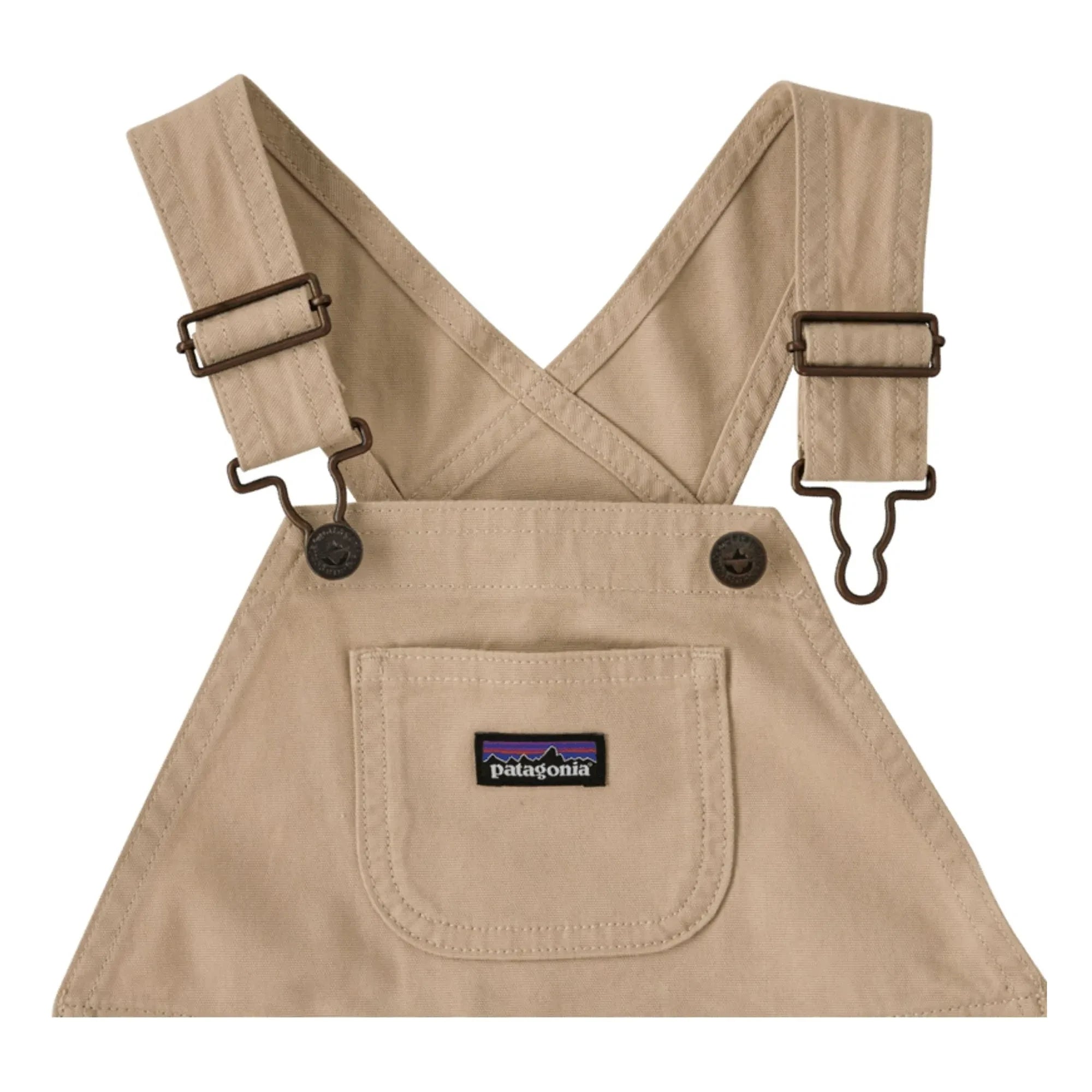 Patagonia - Organic Cotton Strappy Short Overalls | Light Brown