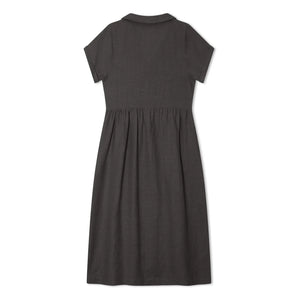 Matona - Linen Long Shirt Dress | Black