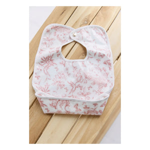 Tartine et Chocolat - Front bib with Toile de Jouy print | Peach