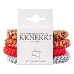 Bon Dep - 4-piece Kknekki Hair Tie Set | Coral