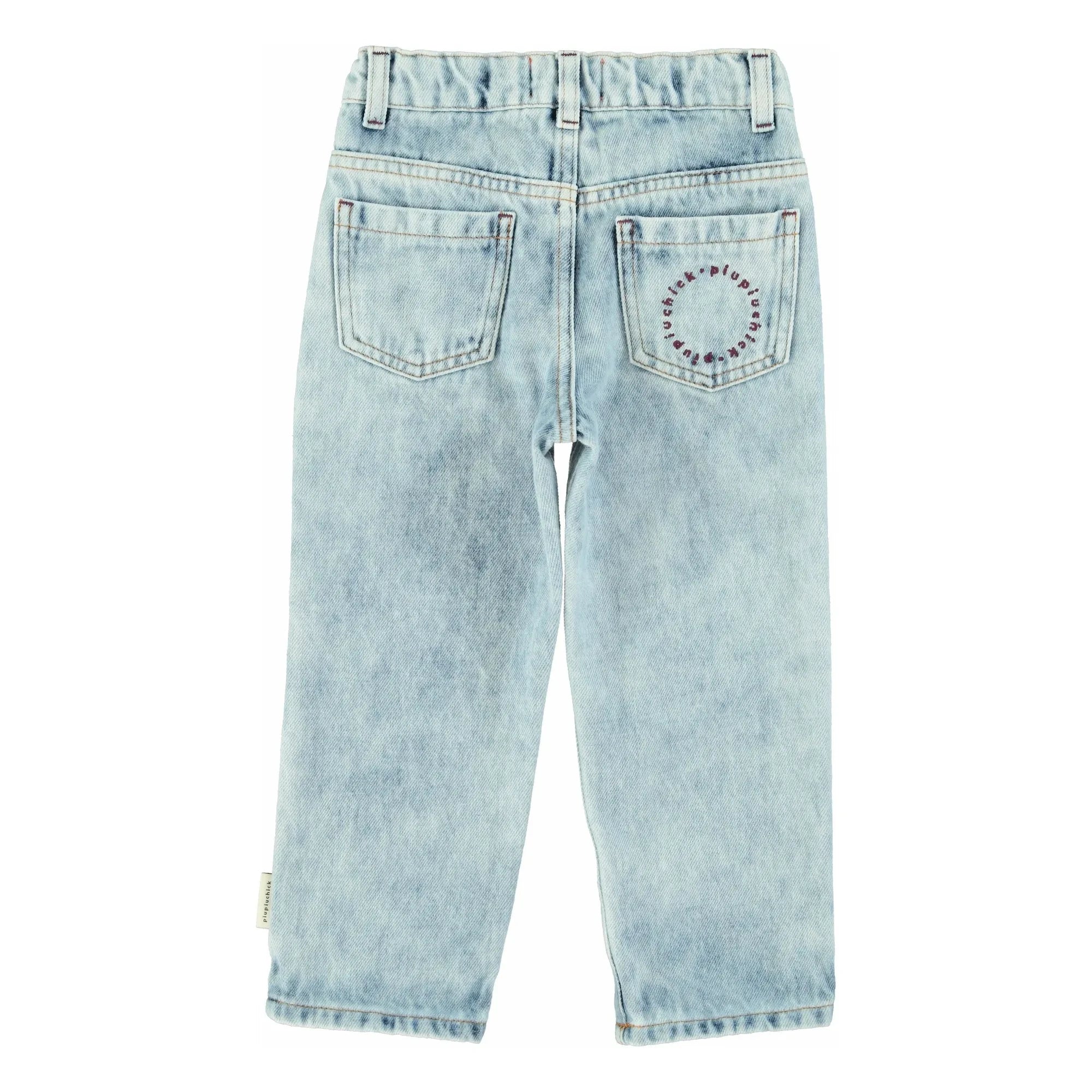 Piupiuchick - Straight Cut Washed Jeans | Light Blue