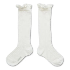 Collégien - Ruffled Lace Socks Marie-Anaïs | White