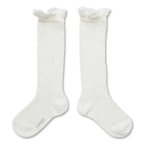Collégien - Ruffled Lace Socks Marie-Anaïs | White