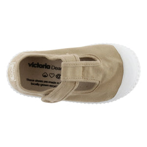 Victoria - Distressed Sneakers Sandalia Canvas | Camel