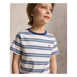 Ralph Lauren - Striped Logo T-Shirt | Blue