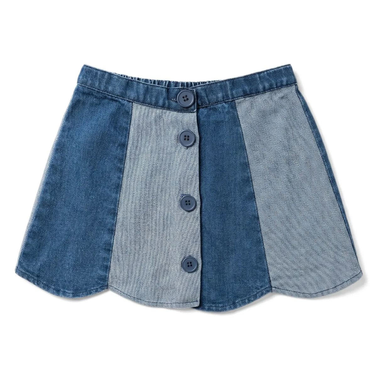 Louis Louise - Bloom Striped Denim Skirt | Blue