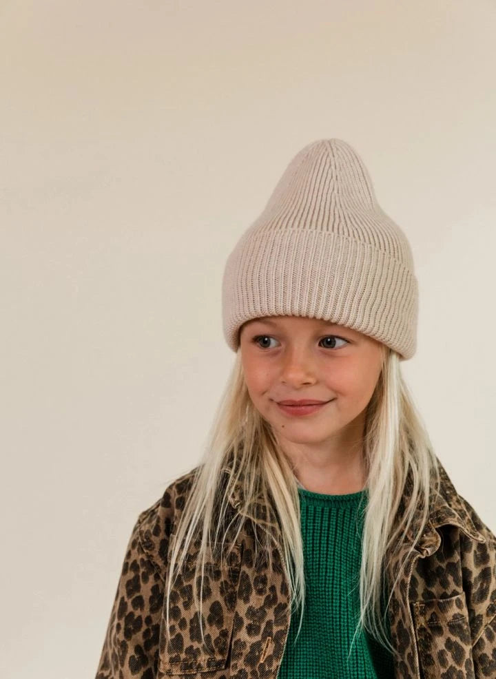 Hvid - Fonzie Merino Wool Beanie | Cream