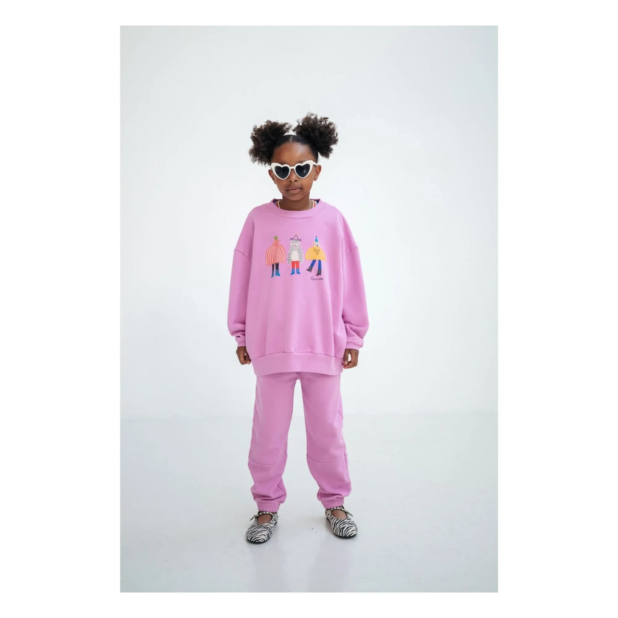 Repose AMS - Oversized Cozydrop Oiseaux Organic Cotton Sweatshirt | Pink