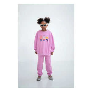Repose AMS - Oversized Cozydrop Oiseaux Organic Cotton Sweatshirt | Pink