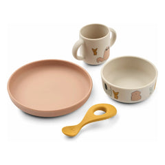 Liewood - Vivi silikon tabak seti - 4'lü set | Kediler ve Köpekler/Kumlu