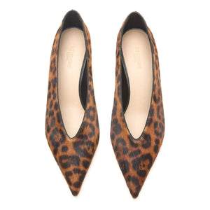 Le Monde Beryl - Leopard Calf Leather Slippers | Brown