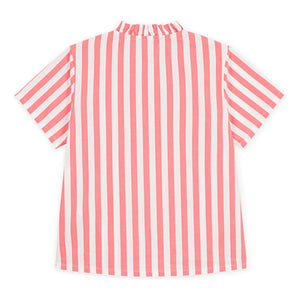 Petit Bateau - Striped Organic Cotton Blouse | Coral