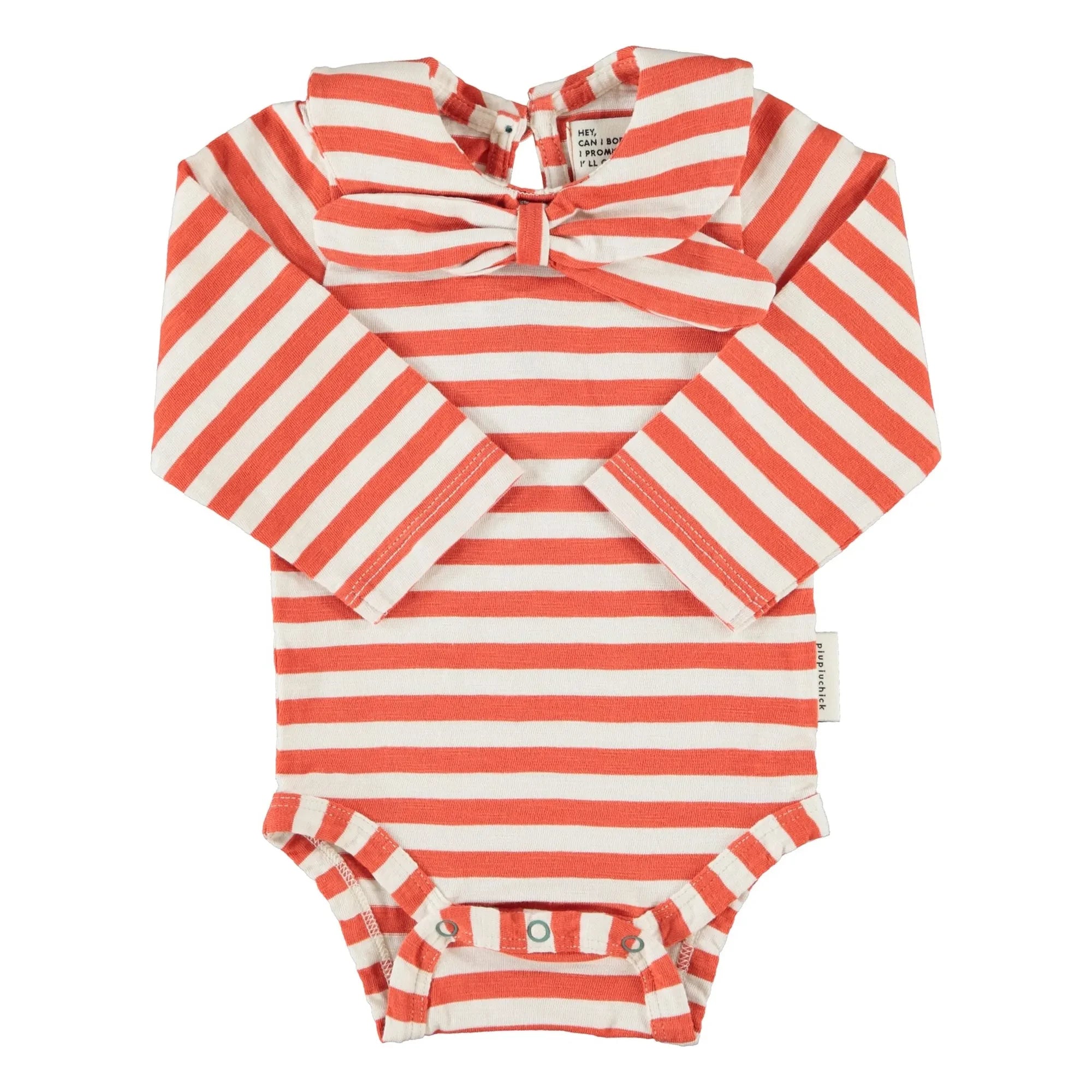 Piupiuchick - Striped Navy Collar Bodysuit | Orange