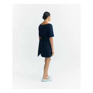 Thinking Mu - Kieran organic cotton dress | Navy Blue