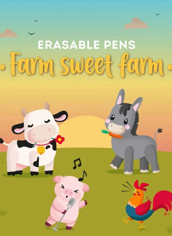 Legami - Farm Erasable Gel Pens - Set of 4