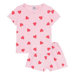Petit Bateau - Heart Patterned Pajama Shorts | Pink
