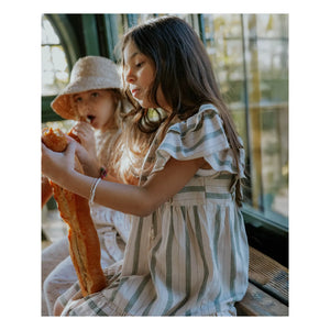 Fliink - Vira Striped Linen Dress | Ecru