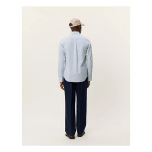 Les Deux - Striped Shirt Konrad Linen | Azure Blue