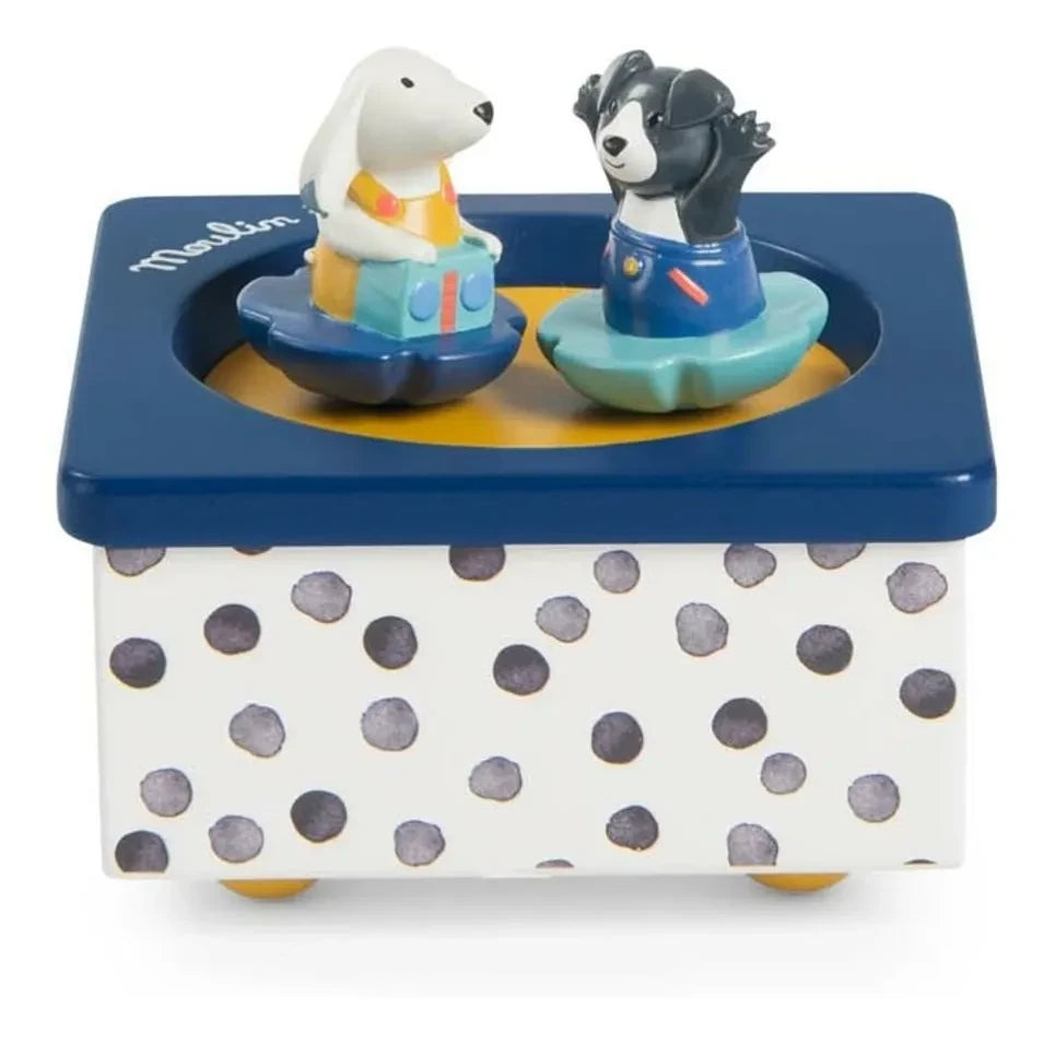 Moulin Roty - Puce and Pilou Music Box | Blue