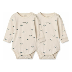 Liewood - 2-Pack Yanni Whale Bodies Organic Cotton | Ecru