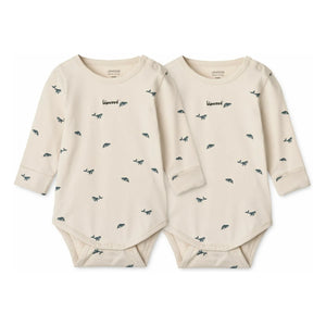Liewood - 2-Pack Yanni Whale Bodies Organic Cotton | Ecru