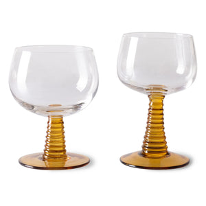 HKliving - Spiral Glass | Mustard