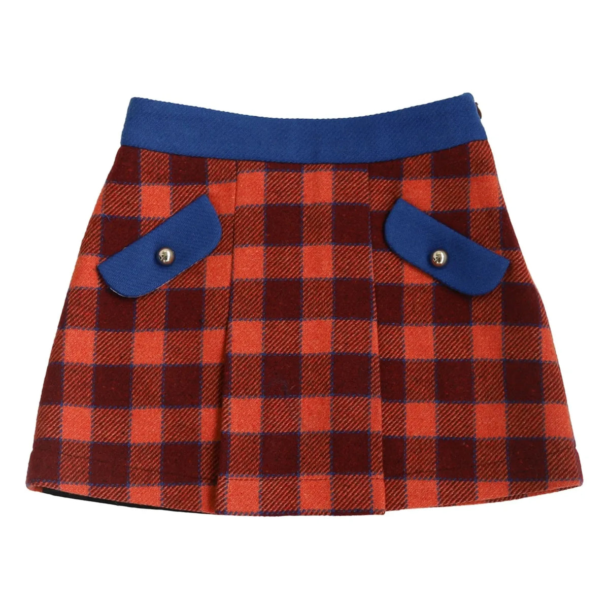 Kalinka - Dianna Wool plaid skirt | Orange