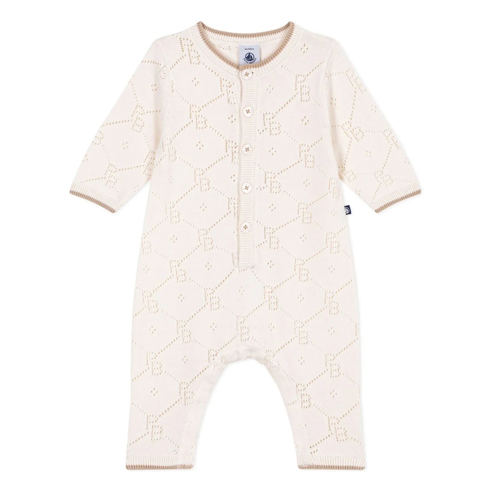 Petit Bateau - Organic Cotton PB Ruffled Romper | Ecru