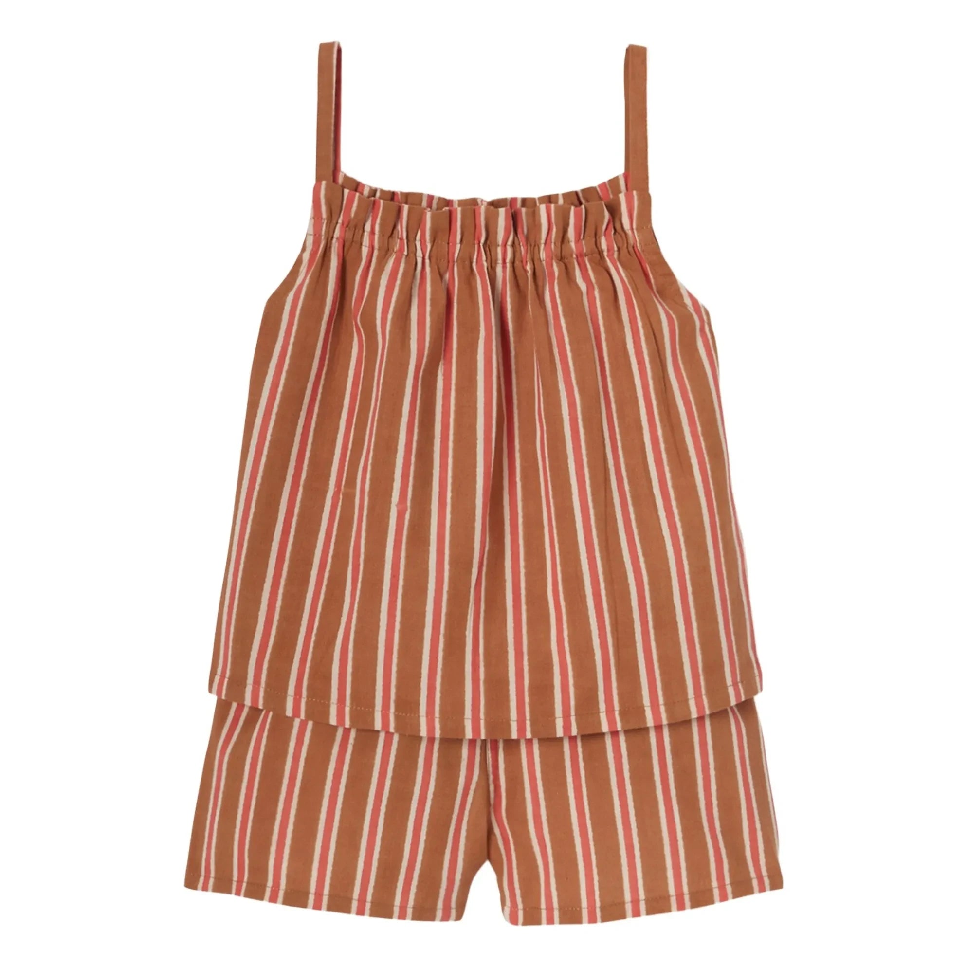Apaches - Striped Paseru Pajama Set | Orange