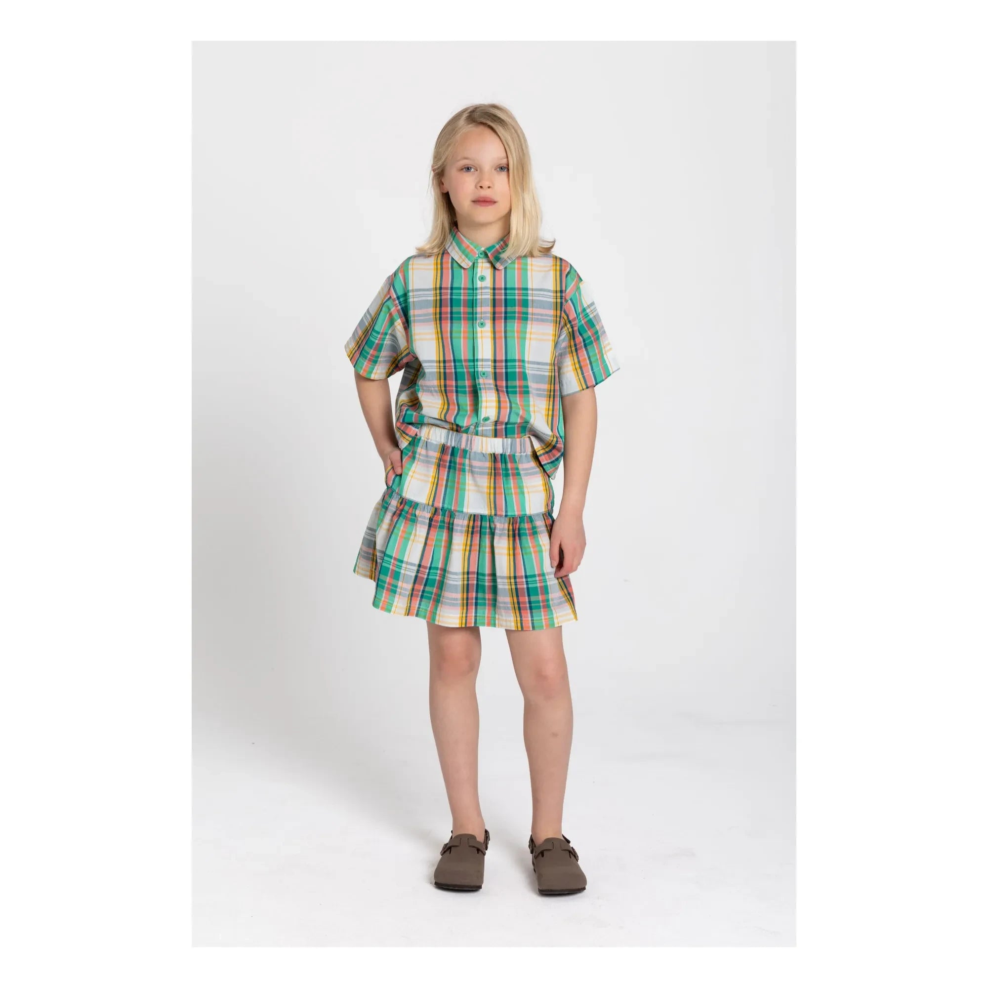Hundred Pieces - Kaya Carreaux Skirt | Peach