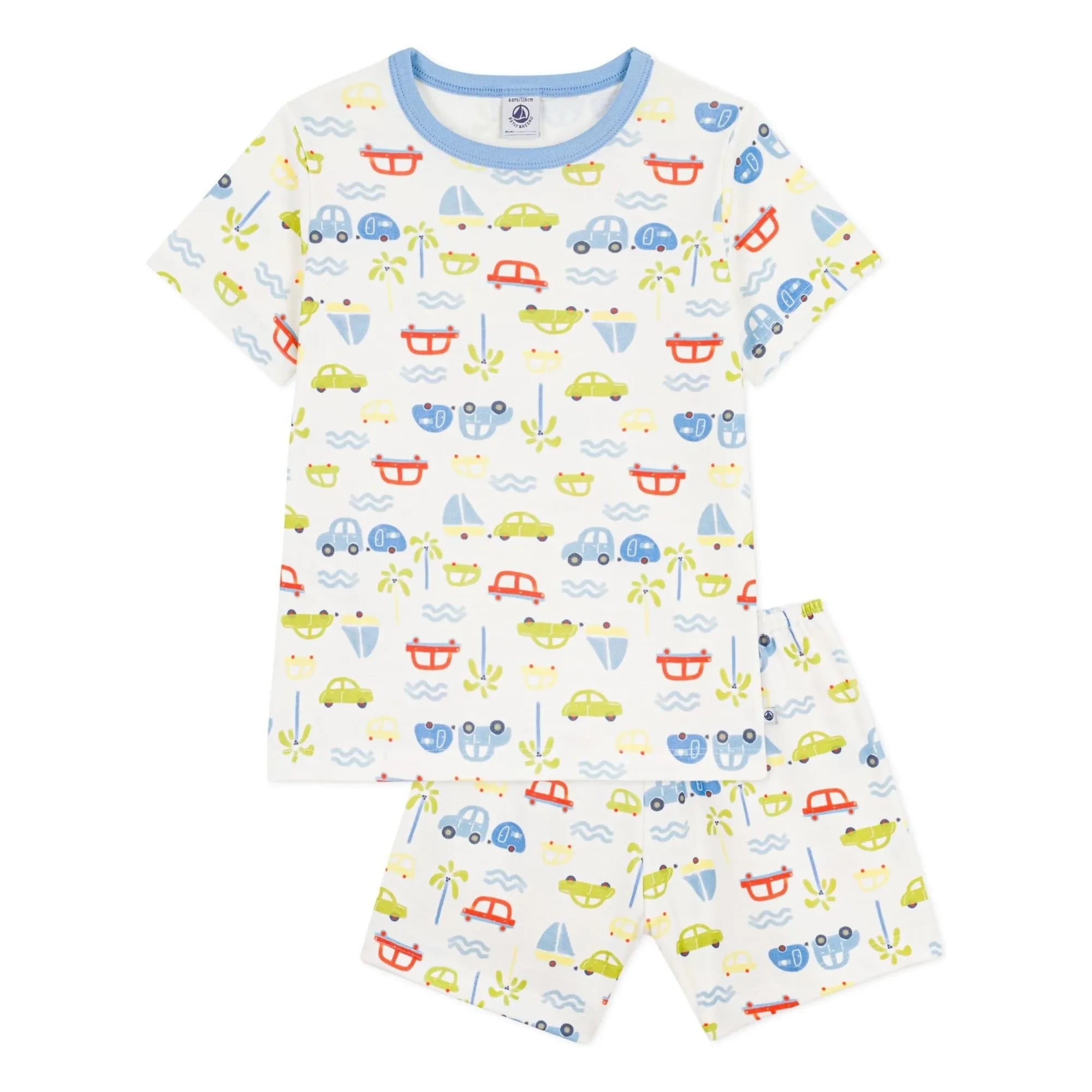 Petit Bateau - Short Pajama Car | White