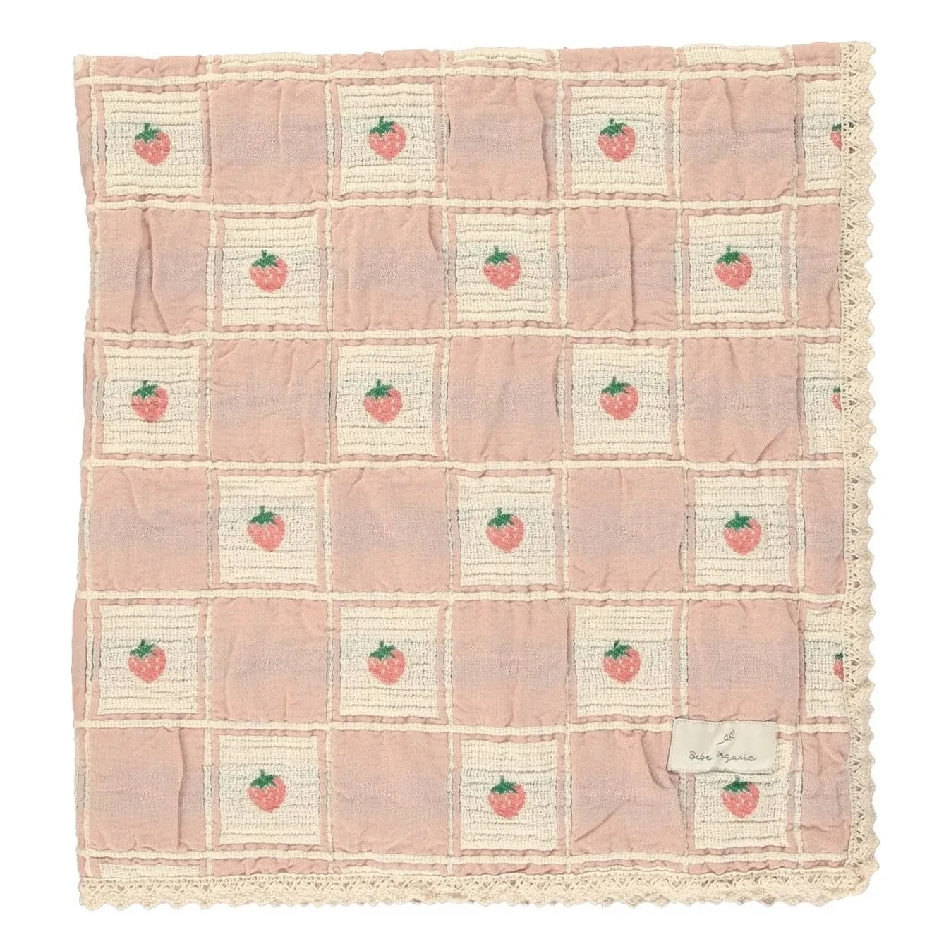 Bebe Organic - Strawberry Organic Cotton Blanket | Peach