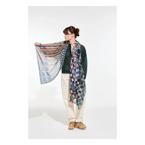 Mapoésie - Utopie Cotton Shawl | Blue
