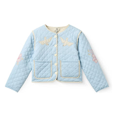 Copenhagen Colors - Organic Cotton Embroidered Quilted Jacket | Light Blue