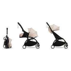 Stokke® - YOYO³ Bonpoint Complete Baby Stroller 0+ and 6+ Black Frame | Beige