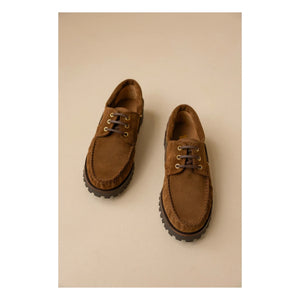 Bobbies - Betlem Suede Boat Shoes | Kamel